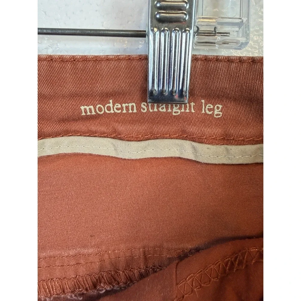 Sonoma Modern Straight Denim Jeans Womens Sz 16‎ Rust Brown Stretch Mid Rise